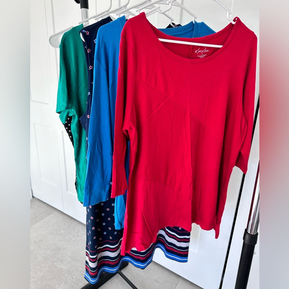 set 5 pcs. tops, blouses. multi brand ,multicolour . size 1X.    (C34)